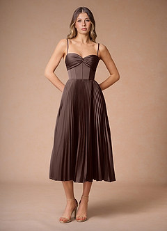 Léna Truffle Pleated Midi Dress image5