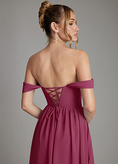 Azazie Caterina Bridesmaid Dresses Mulberry A-Line Corset Chiffon Dress image7