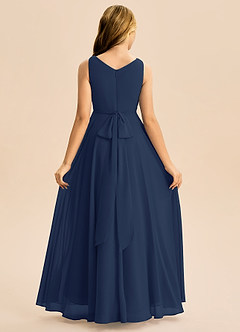 Azazie Mannie Junior Linia A Pofałdowany Szyfon Asymetryczny Młodsza druhna Sukienka image2