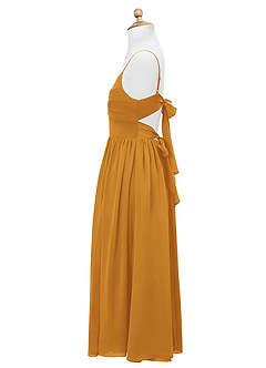 Azazie Zeya Junior Butterscotch A-Line Chiffon Dress image9