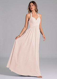 Azazie Darlyn Brudtärnklänningar Klänning av A-Linje i Chiffong Sweetheart halsringning Rosenblad image6