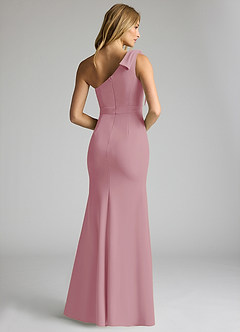 Azazie Rinna Bridesmaid Dresses Vintage Mauve Mermaid One Shoulder Stretch Crepe Dress image2