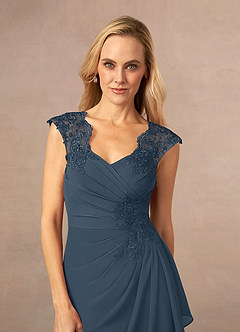 Azazie Gladys Mother of the Bride Dresses Neptune A-Line Queen Anne Lace Chiffon Dress image5