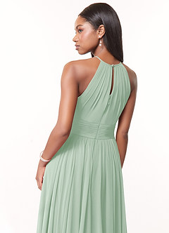 Azazie Cherish Bridesmaid Dresses Agave A-Line Pleated Chiffon Dress image5