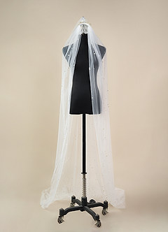 front Quin Pearl Chapel Length Veil