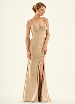 Twinkle Champagne Mermaid Prom Dress image4