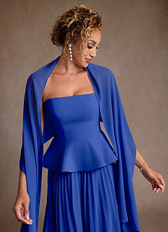 Azazie Josabeth Abiti per la Madre della Sposa Abito A-Line in Chiffon Plissettato Blu Reale image7
