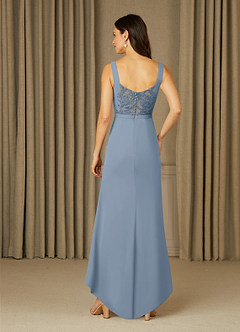 Azazie Yabelle Mother of the Bride Dresses Dusty Blue Mermaid Lace Chiffon Dress image2