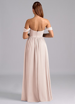 Azazie Saige Maternity Bridesmaid Dresses A-Line Pleated Chiffon Floor-Length Dress image2