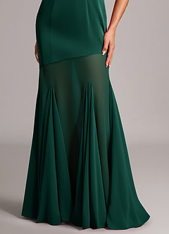 Azazie Uma Bridesmaid Dresses Emerald Mermaid Strapless Chiffon Convertible Dress image6