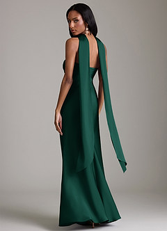 Azazie Saylor Brudtärnklänningar Klä av Sjöjungfru i Stretch Satin Axelbandslös Smaragdgrön image8