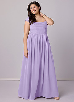 Barbie ♥ Azazie Bridesmaid Dresses Lilac A-Line Corset Chiffon Dress image10
