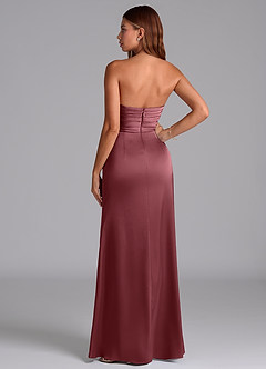 Azazie Claudelle Suknie dla druhen Syrena Bez ramiączek Satyna elastyczna Do ziemi Sukienka image7