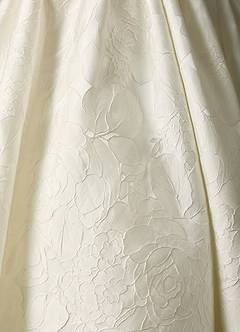 Azazie Gloria Wedding Dresses Antique White Ball-Gown Strapless Floral Jacquard Dress image10