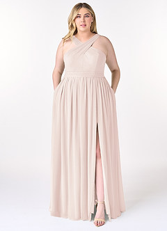 Azazie Elvira Bridesmaid Dresses Rose Petal A-Line Pleated Chiffon Dress image13