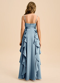 Azazie Peyton Junior Klä av A-Line i Stretch Satin Plisserad image2