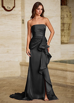 Liorah Black Strapless Prom Dress image5