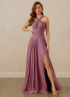 Christian Siriano Bridal for Azazie 1009 Bridesmaid Dresses Vintage Mauve A-Line Pleated Chiffon Dress image2