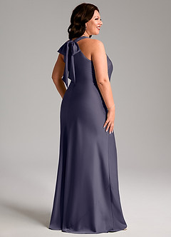 Azazie Doretta Bridesmaid Dresses Stormy Mermaid Pleated Stretch Satin Dress image7