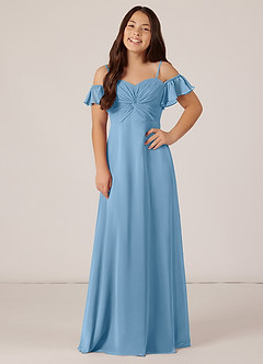 Azazie Juna Junior Klänning av A-Line i Chiffong Av axeln image1