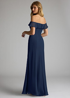 Azazie Sophie Bridesmaid Dresses Dark Navy A-Line Off the Shoulder Chiffon Convertible Dress image5