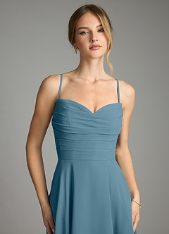 Azazie Ayla Abiti da Damigella Abito A-Line in Chiffon Scollo a Cuore Bermuda image5