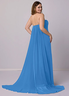 Barbie ♥ Azazie Venta Final Vestido de Azul Grisaceo de Gasa de Corte Sirena Convertible con Sin tirantes image12