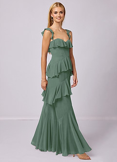 Barbie ♥ Azazie Bridesmaid Dresses Eucalyptus A-Line Sweetheart Neckline Chiffon Dress image4