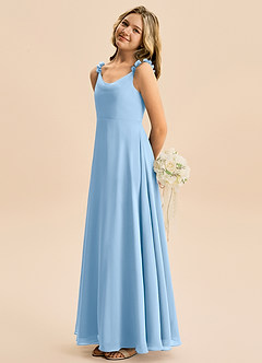 Azazie Elodie Junior Powder Blue A-Line Chiffon Dress image5