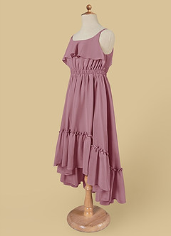 Azazie Karmen Jurken voor bloemenmeisjes A-Lijn Jurk van Chiffon Ruches Vintage Mauve image8