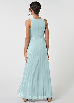 Azazie Lindie Junior Mist A-Line Pleated Chiffon Dress image2