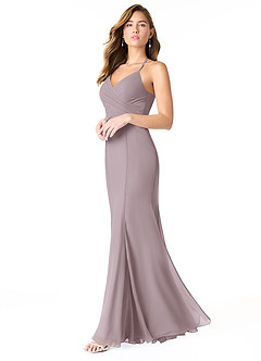 Azazie Carolina Bridesmaid Dresses Dusk Mermaid Ruched Chiffon Dress image3