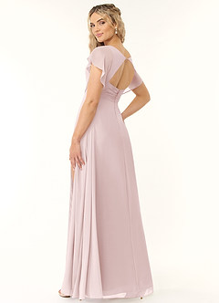 Azazie Rylee Bridesmaid Dresses Blushing Pink A-Line Pleated Chiffon Dress image4