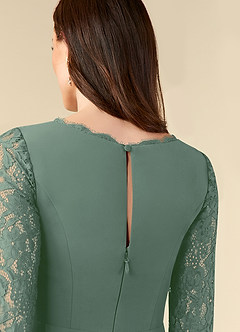 Azazie Eevee Final Sale A-Line Lace Chiffon Floor-Length Dress image6