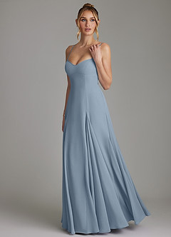 Azazie Imani Bridesmaid Dresses Dusty Blue A-Line Sweetheart Neckline Chiffon Dress image6
