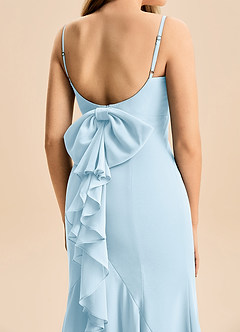 Azazie Lioren Junior Sky Blue Mermaid Bow Chiffon Dress image6