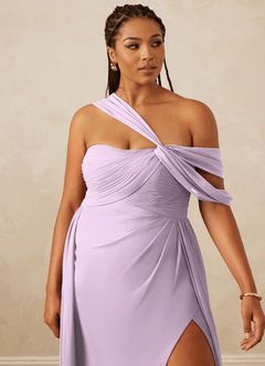 Christian Siriano Bridal for Azazie 1014 Bridesmaid Dresses Frosted Lilac A-Line Off the Shoulder Chiffon Dress image15