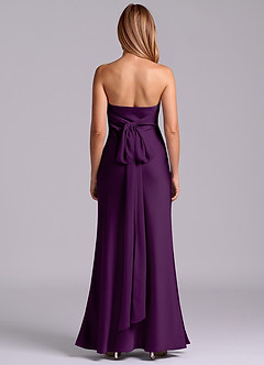 Azazie Ailanie Brudtärnklänningar Klä av Tubklänning i Stretch Satin Axelbandslös Druva image7