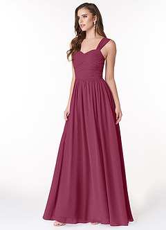 Azazie Zapheira Bridesmaid Dresses Mulberry A-Line Ruched Chiffon Dress image3