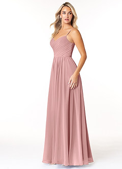 Azazie Lisbon Bridesmaid Dresses Dusty Rose A-Line Sweetheart Neckline Chiffon Dress image4