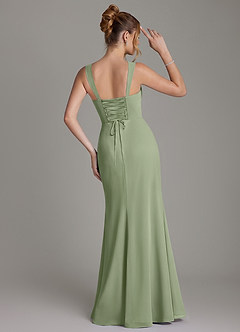 Azazie Agustina Bridesmaid Dresses Pistachio Mermaid Corset Chiffon Dress image7