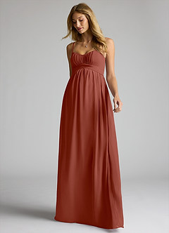 Azazie Llana Vestidos de dama de honra para maternidade Vestido Linha A Comprimento do chão Chiffon image3