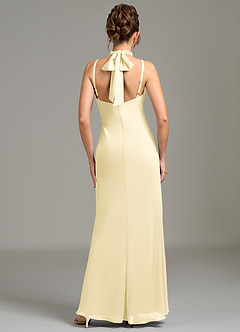 Azazie Cassiana Robes de demoiselle d'honneur Robe Sirène en Mousseline de soie Plissée Sorbet Citron image6