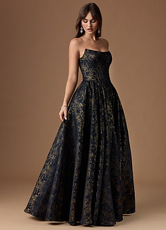 Skyla Maxi Klänning Förgylld Midnatt image8