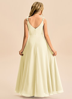Azazie Elodie Junior Lemon Sorbet A-Line Chiffon Dress image6