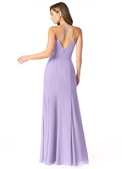 Azazie Carolina Final Sale Lilac Mermaid Ruched Chiffon Dress image3