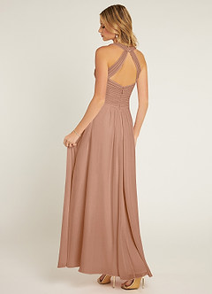 Azazie Claudia Bridesmaid Dresses Champagne Rose A-Line Sweetheart Neckline Chiffon Dress image4