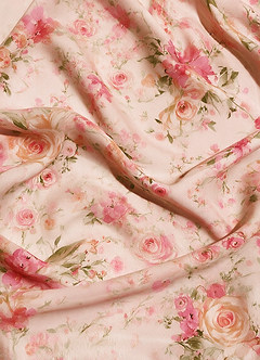 Azazie Rylina Bridesmaid Dresses Abstract Bouquet Floral Mermaid Pleated Chiffon Dress image7