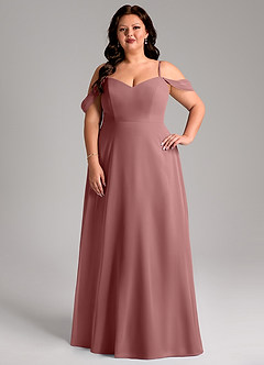 Azazie Marley Bridesmaid Dresses Desert Rose A-Line Off the Shoulder Chiffon Convertible Dress image11