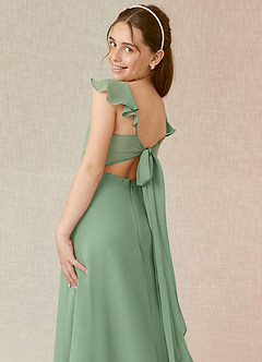 Azazie Everett Junior Matcha A-Line Chiffon Dress image7